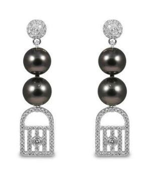 Black Peal Earrings